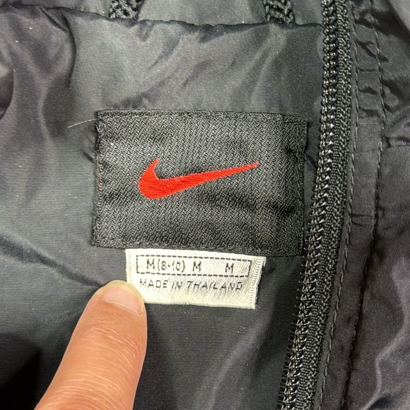 Vintage Nike Black Full Zip Nylon Windbreaker Jacket Size Medium - Picture 9 of 11